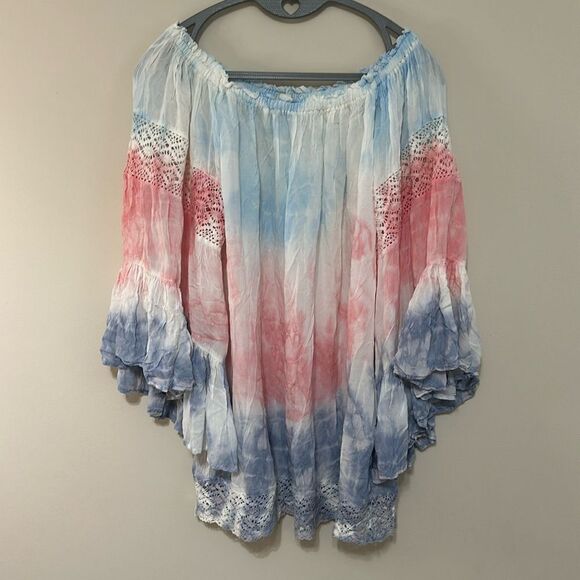 Off the shoulder Surf Gypsy Tie Dye Blouse - Picture 1 of 7